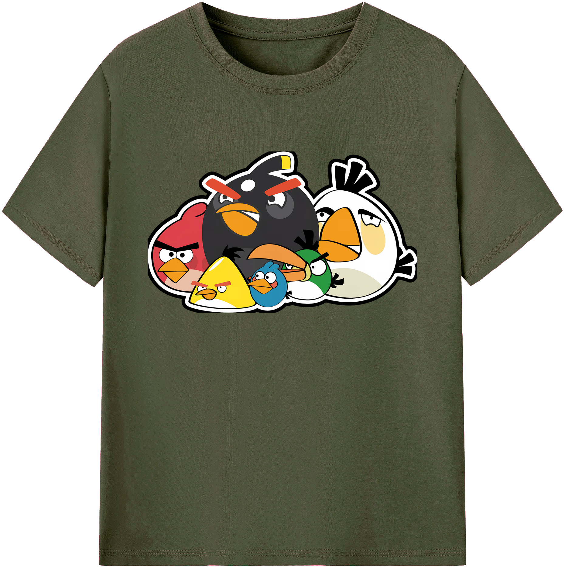 （画像用） Angry Birds アングリーバード 綿100％ メンズ半袖Tシャツ｜肌触りやわらか＆通気性